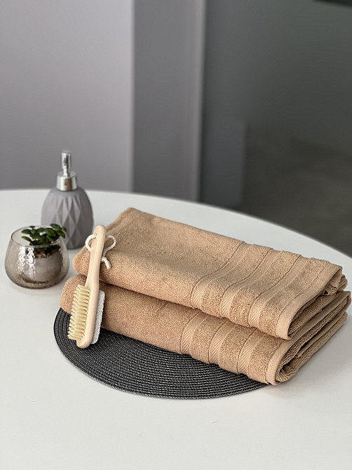 Комплект рушників Ideal Textile Косичка 2 шт (50х100 см 70х140 см) (56860755) Бежевий Чернівці - фото 3