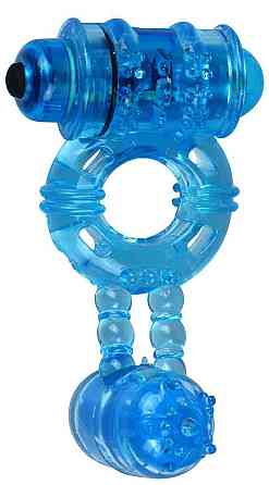 Ерекційне віброкільце Alive: Double Ding Ring Blue, два мотори Sex Aura Київ