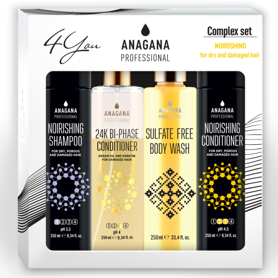 Набір 4YOU "Живильний" з кератином для сухого пористого волосся ANAGANA 4х250 мл Київ