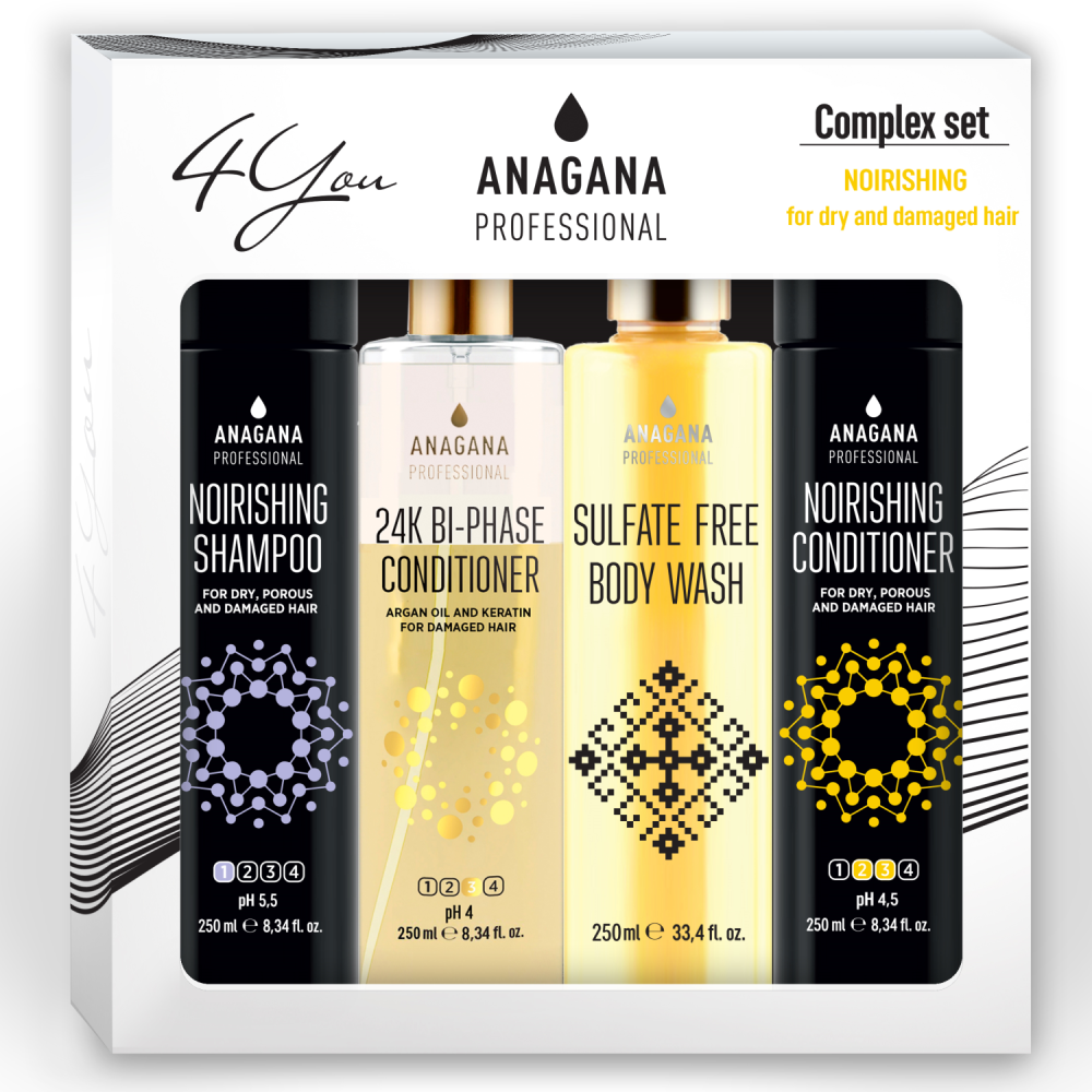 Набір 4YOU "Живильний" з кератином для сухого пористого волосся ANAGANA 4х250 мл Київ - фото 1