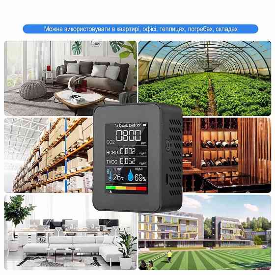 Монитор качества воздуха GRILLI 5в1 Black 777663 Код: 013476 Ровно