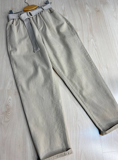 Джинси жіночі A-N 25072 MOM банани талія на резинці з ременем стрейчеві оверсайз бежеві, бежевий, M, M, 77 см, 105 см Київ - фото 16