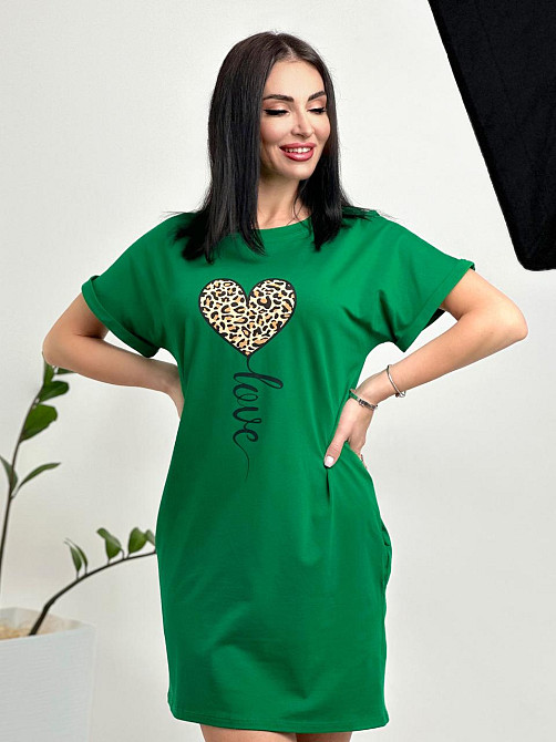 Женское платье с рисунком Passion 46-48, Зеленый Киев - изображение 2