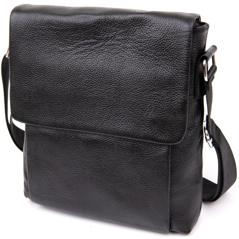 Сумка мужская классическая с клапаном флотар Vintage 20410 Черная Киев - изображение 1