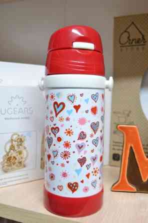 Термос детский с трубочкой Сердца Винница