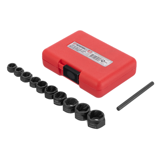 Набір екстракторів для пошкоджених болтів і гайок, 10 шт. INTERTOOL SD-8007 Київ