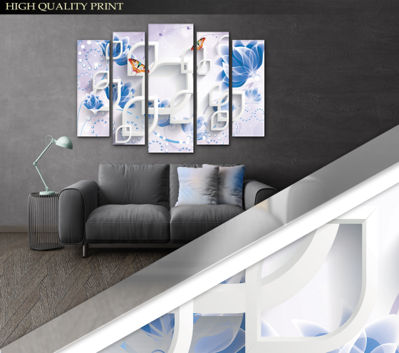 Модульна картина у вітальню / спальню Абстракція Art-470_5 ( 80х118см ) Київ