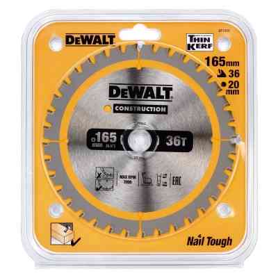 Диск пильний DeWALT CONSTRUCTION 165 х 20 мм, 36 z (ATB), 20 градусів (DT1950) Вінниця