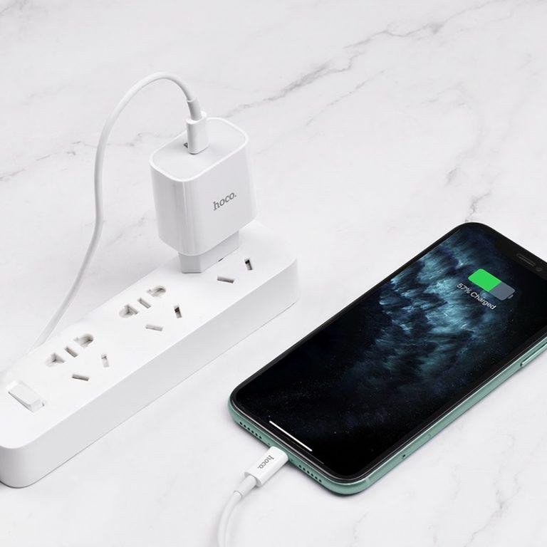 Мережевий зарядний пристрій HOCO C76A Plus Speed source PD20W charger set, колір білий 6931474746924 Одеса - фото 6