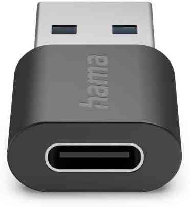 Адаптер USB-C Hama USB 3.2 Gen2 чорний USB-A male→female SuperSpeed 10 Гбіт/с OTG для ноутбука, ПК, MacBook, планшета Київ