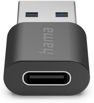 Адаптер USB-C Hama USB 3.2 Gen2 чорний USB-A male→female SuperSpeed 10 Гбіт/с OTG для ноутбука, ПК, MacBook, планшета Київ - фото 3