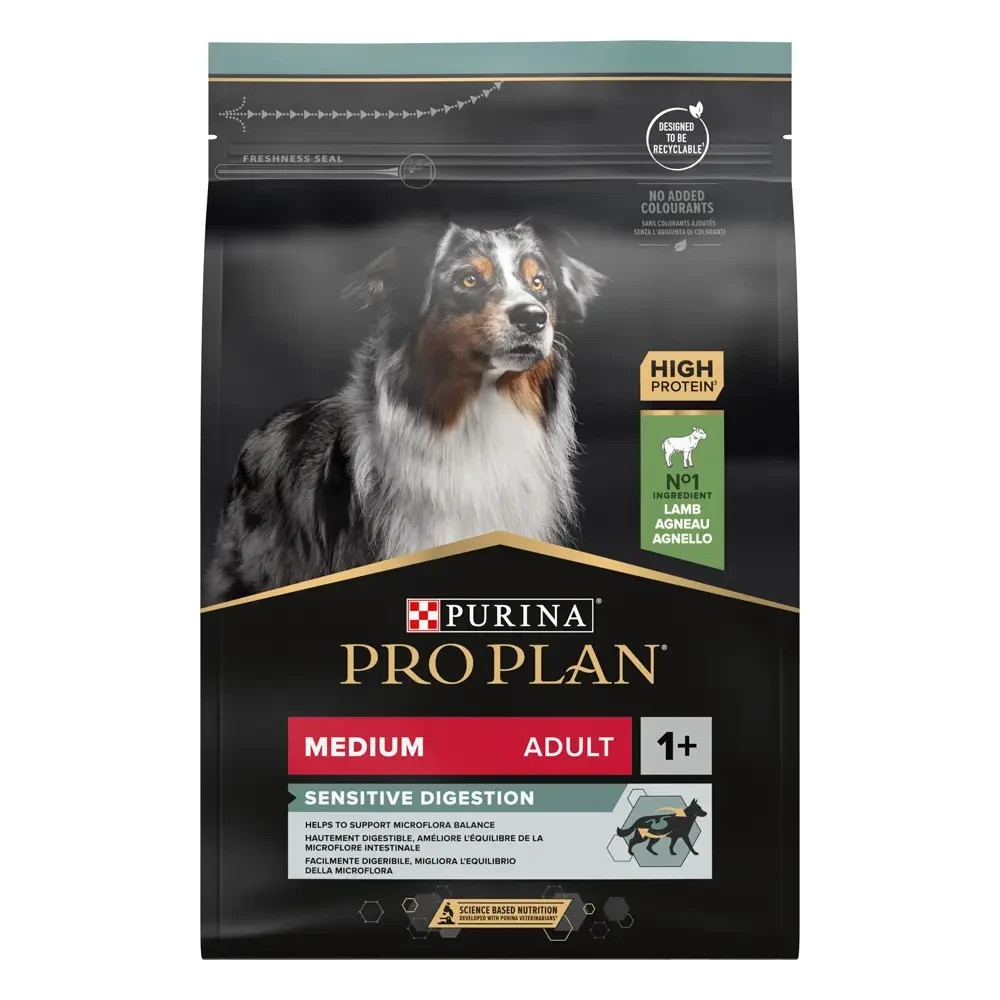 Сухий корм PRO PLAN Medium Adult 1+ Sensitive Digestion для дорослих собак середніх порід, з чутливим травленням, з ягням, 3 кг Київ - фото 1