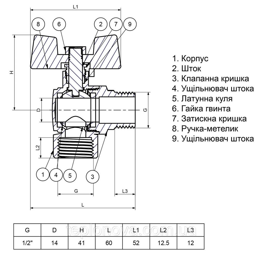 Кран кульовий кутовий PROFESSIONAL   1/2″ ЗВ КБ PN40 QP154 Чернівці - фото 4