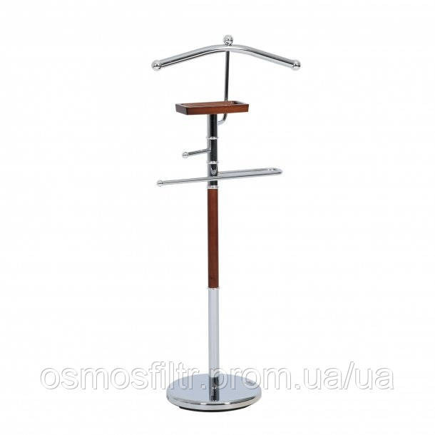 Вішак для одягу Axentia Годіва підлоговий з полицею для телефона сталь дерево хром Н 108 см (282181) Київ - фото 2