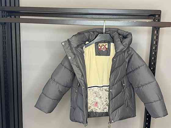 Детская зимняя куртка для девочки графит 116,122,128,140 Николаев