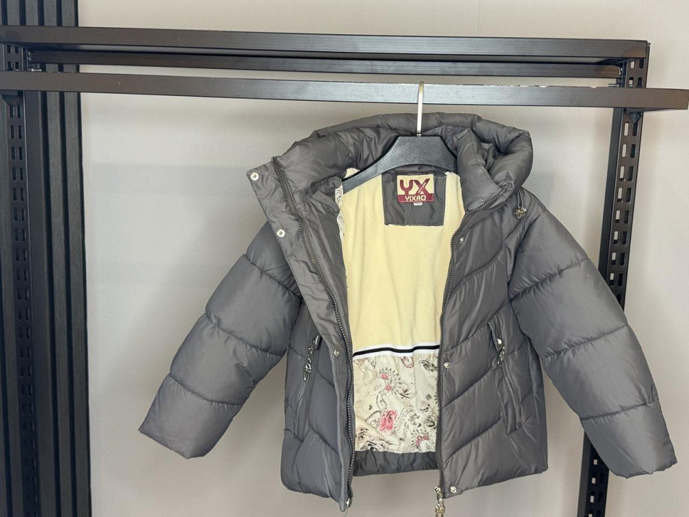 Детская зимняя куртка для девочки графит 116,122,128,140 Николаев - изображение 2