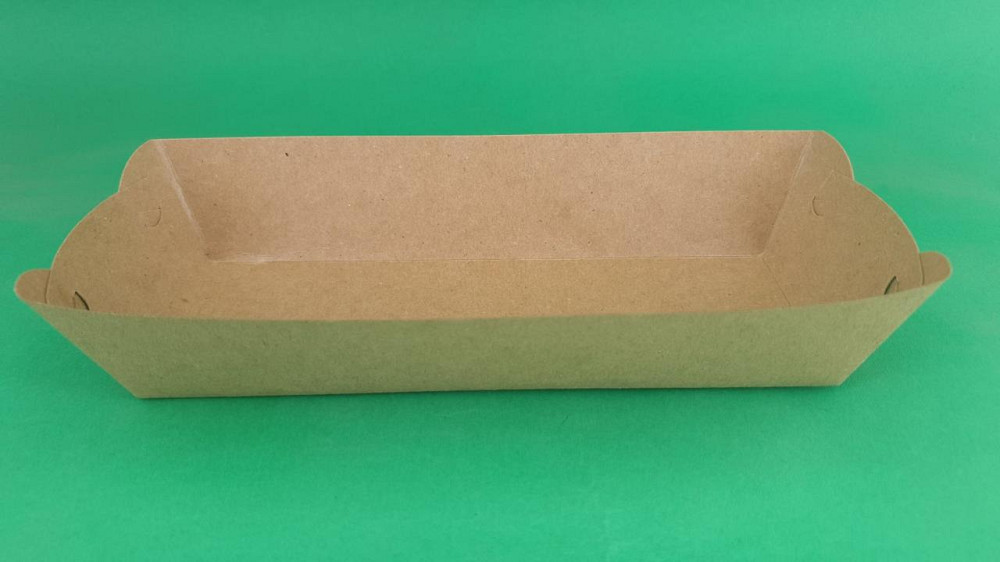 Тарілка човник крафт ЩІЛЬНА без ламінації 250*100*45 (100 шт) Харків - фото 1