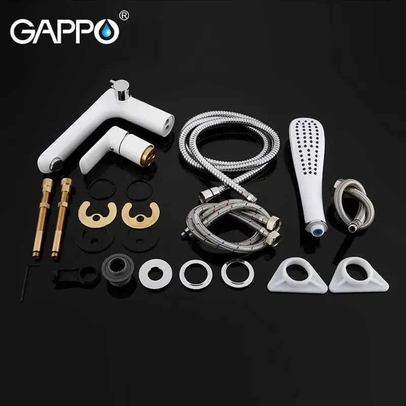Смеситель на борт ванны GAPPO G1148 белый/хром Киев - изображение 6