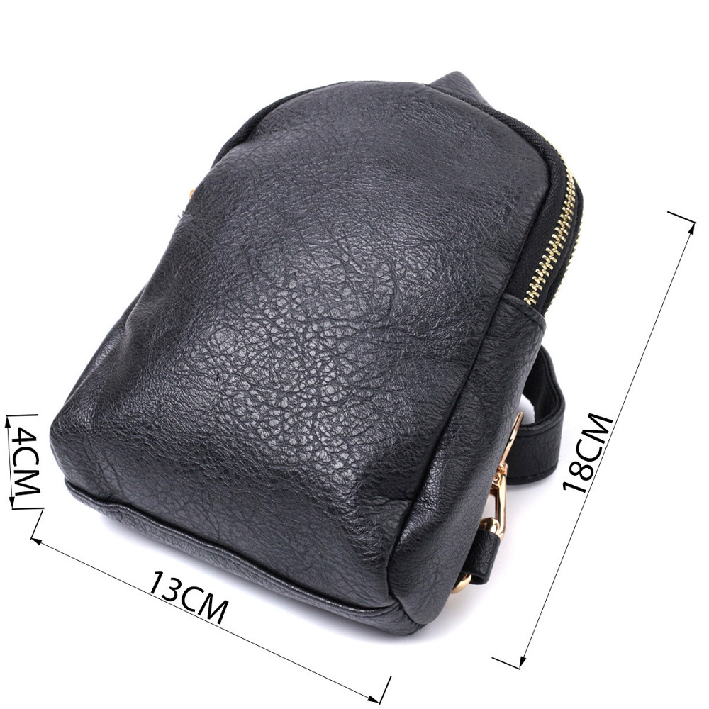 Невелика жіноча сумка через плече на два відділення з екошкіри Vintage 22784 Чорний Київ - фото 3