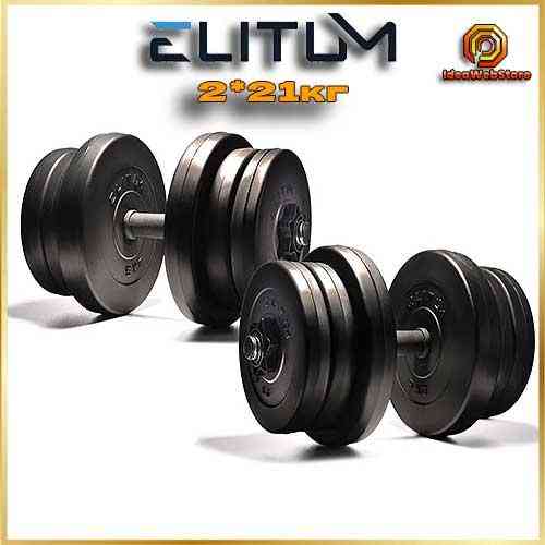 Гантели Elitum 2х21 кг разборные, для тренировок дома и в спортзале Киев