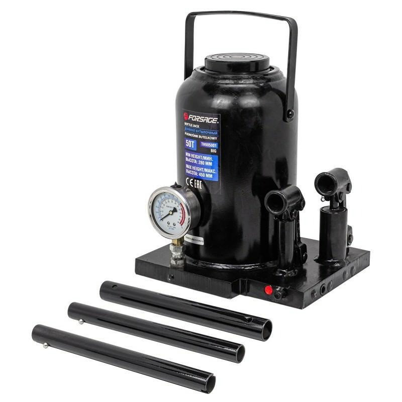 Домкрат 50т (280-450 мм) пляшковий двошвидкісний з манометром Forsage F-TH905001 BIG Одеса - фото 1