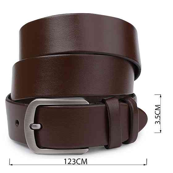 Шкіряний чоловічий гладкий ремінь Vintage 20726 Коричневий Київ
