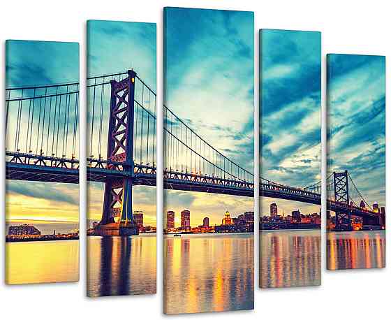 Модульная картина Город Мост Art-189_5 110x160 см Киев