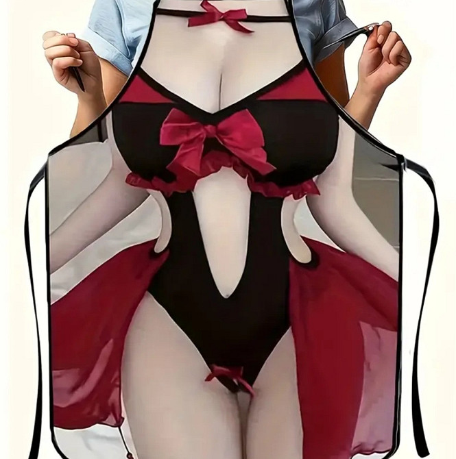 Фартух жіночий кухонний з малюнком жінки 80 на 60 см різнобарвний Київ - фото 4