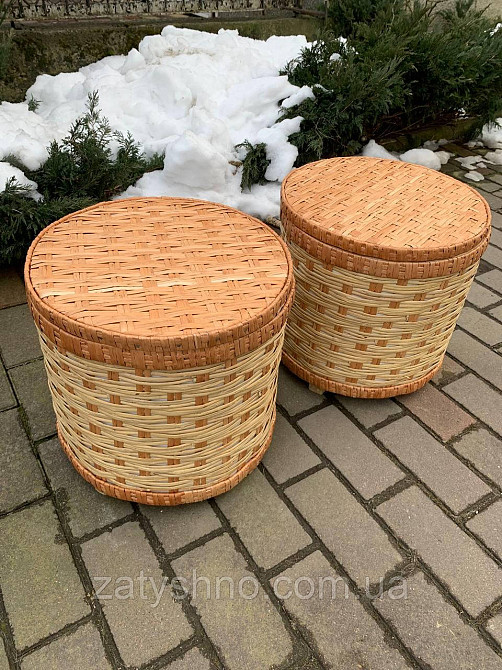 Пуфик-корзина  из лозы, плетеный, круглый Киев - изображение 6