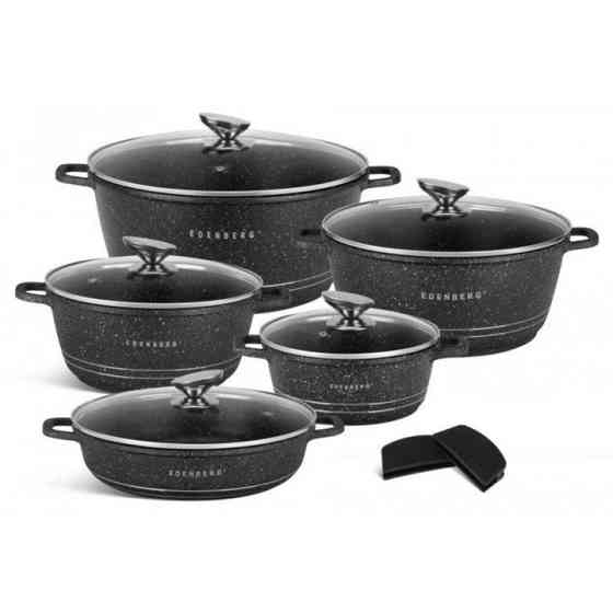 Набор посуды Edenberg EB-12911 с турбоиндукционным дном и мраморным покрытием 10 предметов EP-79 Львов