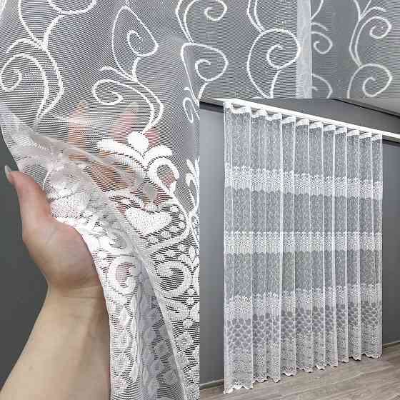 Тюль жаккард, цвет белый 1610т Киев