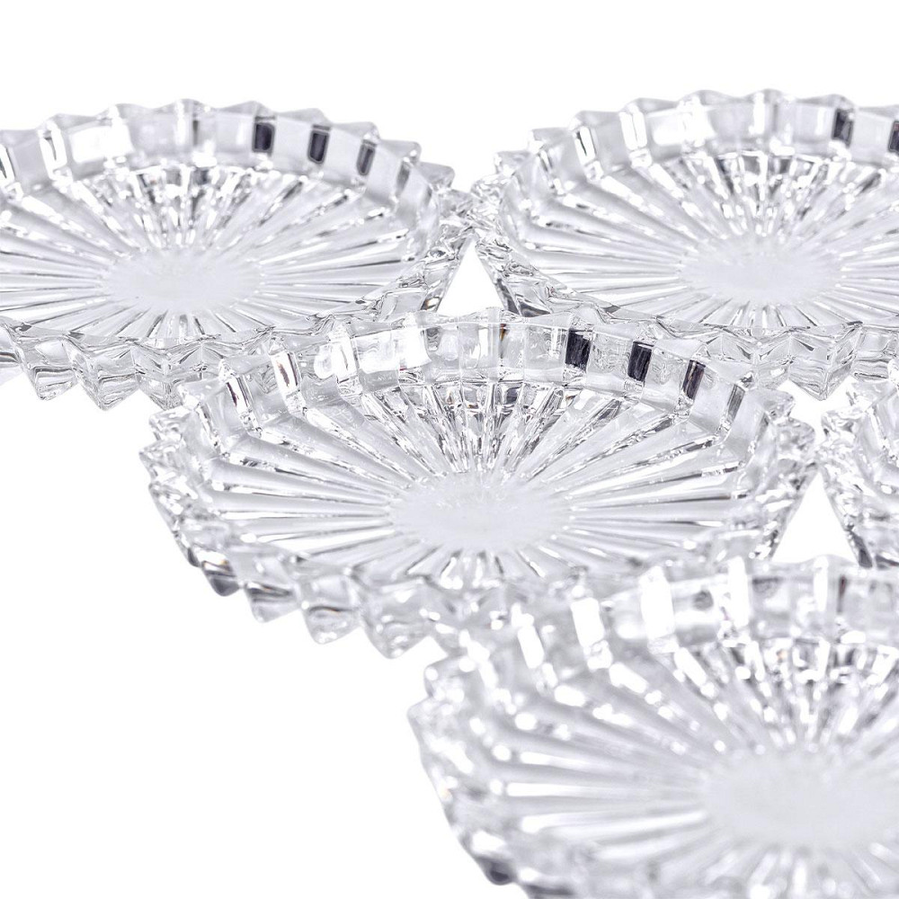 Набір із 6 тарілок для подачі по 12 см скляні прозорі круглі HP-YH-31 Київ - фото 7