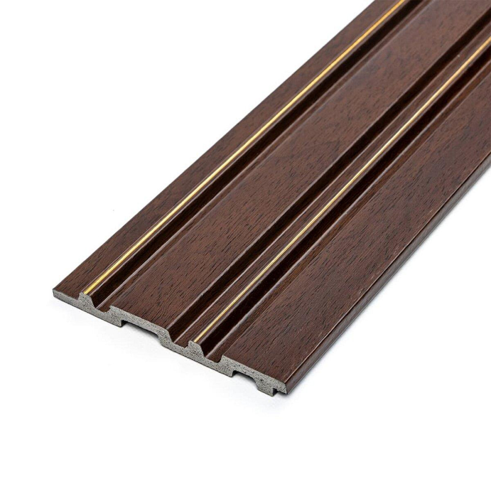 Рейка декоративная PS 2900х120х12мм Темный орех с золотом SW-00002131- Киев - изображение 1