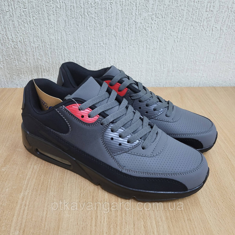 Кроссовки мужские размер 42 повседневные осенние на шнуровке в стиле наик U8828-4 черно-серый Хмельницкий - изображение 3