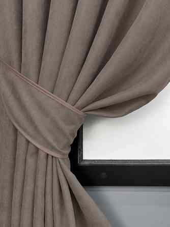 Комплект коротких штор VR-Textil Микровелюр Petek YL № 1707ш Какао 140х170 см 2 шт (35-0436) Киев