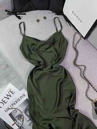 Жіноче романтичне елегантне плаття шовк Хакі, 44/46 Одеса