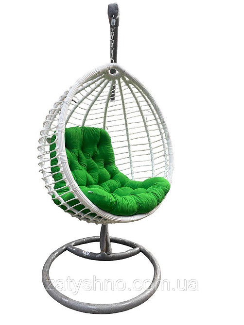 Кокон плетений із зеленою подушкою Київ - фото 2