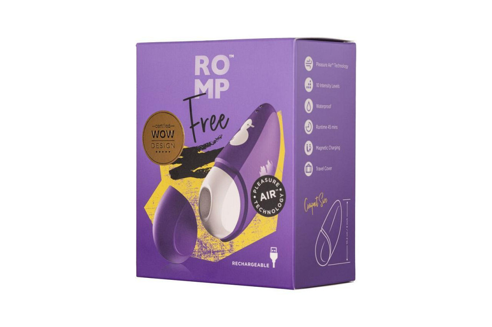 Вакуумный клиторальный стимулятор Romp Free, дорожный чехол, 10 уровней интенсивности Sex Aura Киев - изображение 9