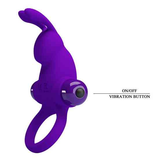 Кольцо эрекционное в виде кролика Pretty Love Vibrant Penis Ring 1 фиолетовое Sex Aura Киев