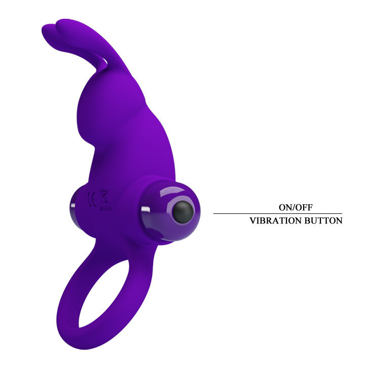Кольцо эрекционное в виде кролика Pretty Love Vibrant Penis Ring 1 фиолетовое Sex Aura Киев - изображение 5