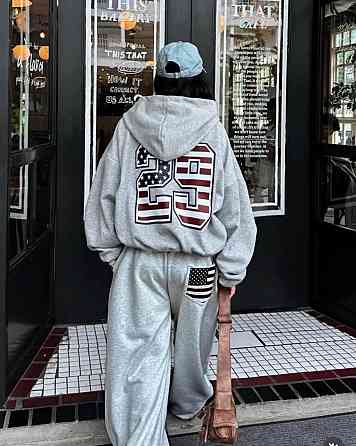 Жіночий теплий оверсайз костюм двійка з накатом трьохнитка на флісі Одеса