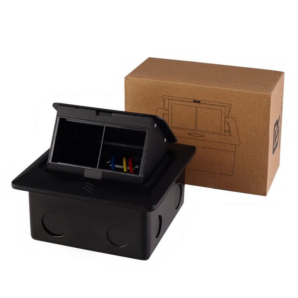 Розетковий люк підлоговий LIVOLO чорний, вбудований у підлогу, пустий корпус без розеток для наповнення будь-якими модулями, з кришкою, IP44, алюміній Коломыя - изображение 6