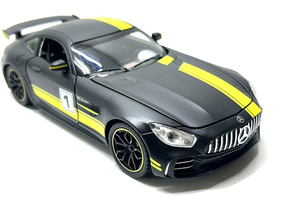 Машина Автосвит Mercedes SL-class инерционная открываются двери капот багажник 20см Черная с желтым (AP-1840) Чернигов - изображение 1