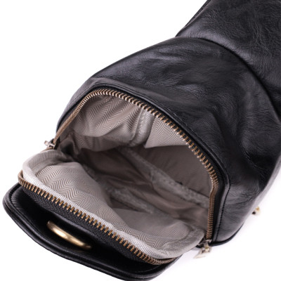 Сумка Vintage Жіноча слінг через плече з екошкіри Чорна (sale_15117) Вінниця - фото 11