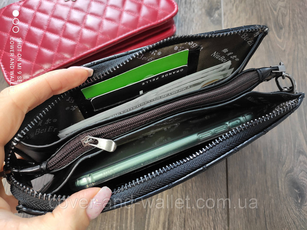 Большой женский кошелек клатч на молнии красного цвета Nibeer Киев - изображение 8