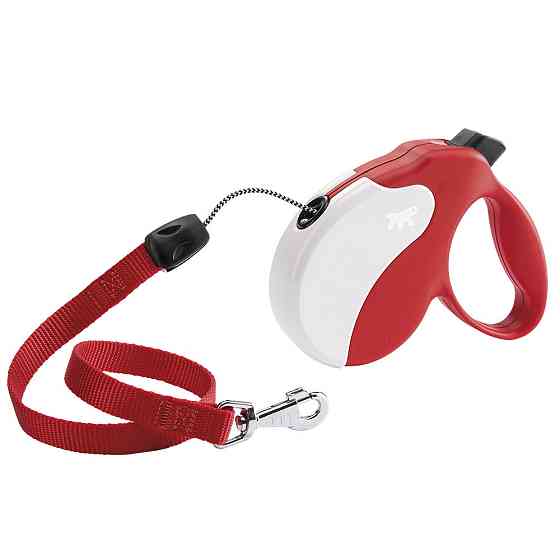 Поводир - рулетка для собак з шнуром Ferplast Amigo Cord (Ферпласт Аміго Корд) 15 x 3.6 x h 14 cм - M, Червоний Запоріжжя