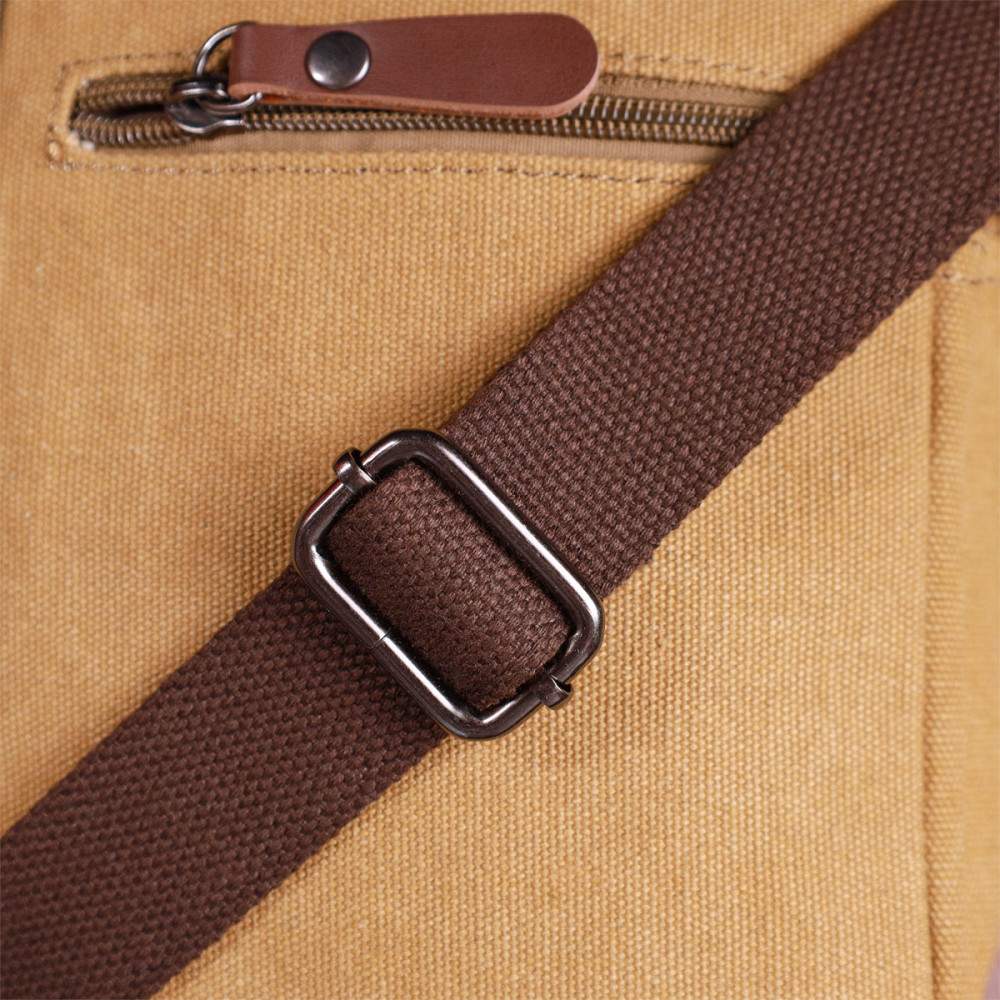 Отличная небольшая мужская сумка из плотного текстиля Vintage 22222 Песочный Киев - изображение 1