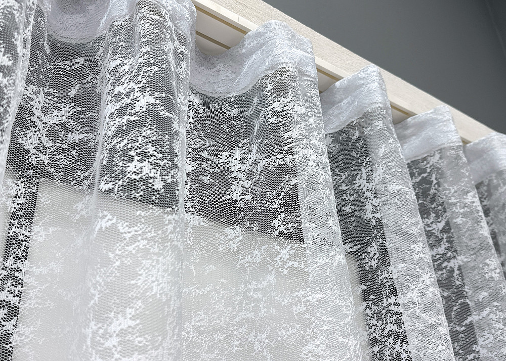 Тюль жаккард VR-Textil Мрамор № 1598т Арка на кухню цвет белый 400х150 см (53-0023) Киев - изображение 6