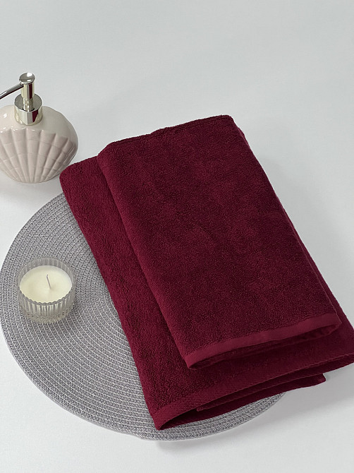 Рушник банний Ideal Textile махровий 70х140 см 450 г/м2 Бордовий Чернівці - фото 3