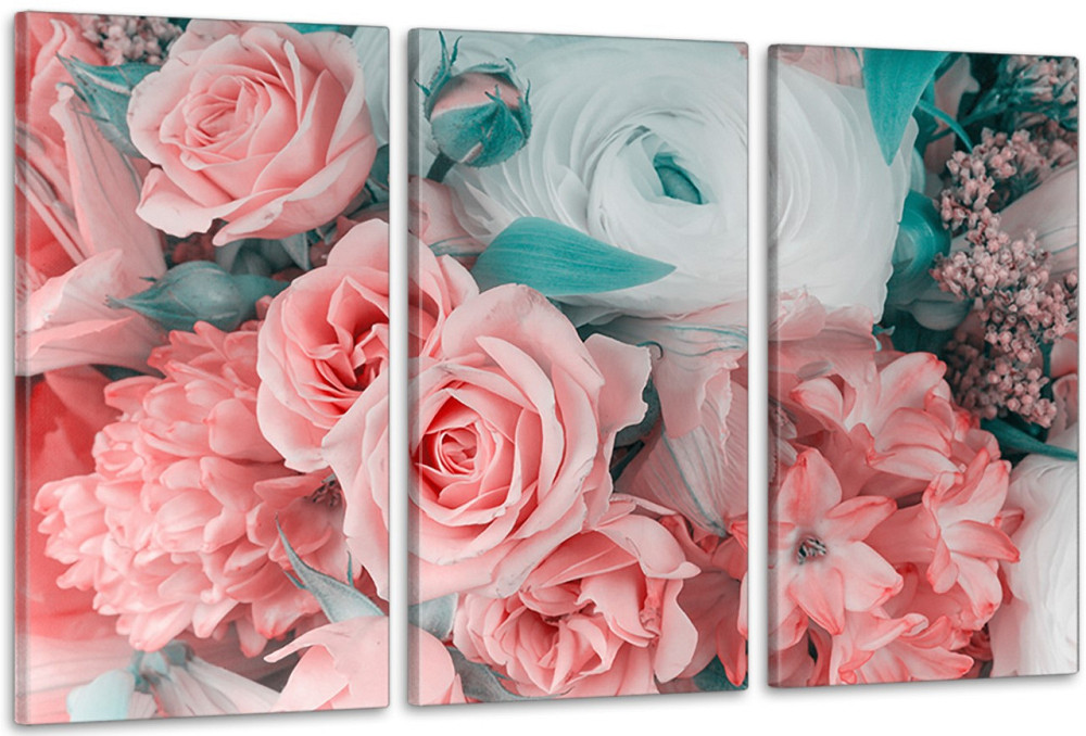 Модульная картина в гостиную / спальню  Рожеві квіти    ART-249_3A Киев - изображение 1